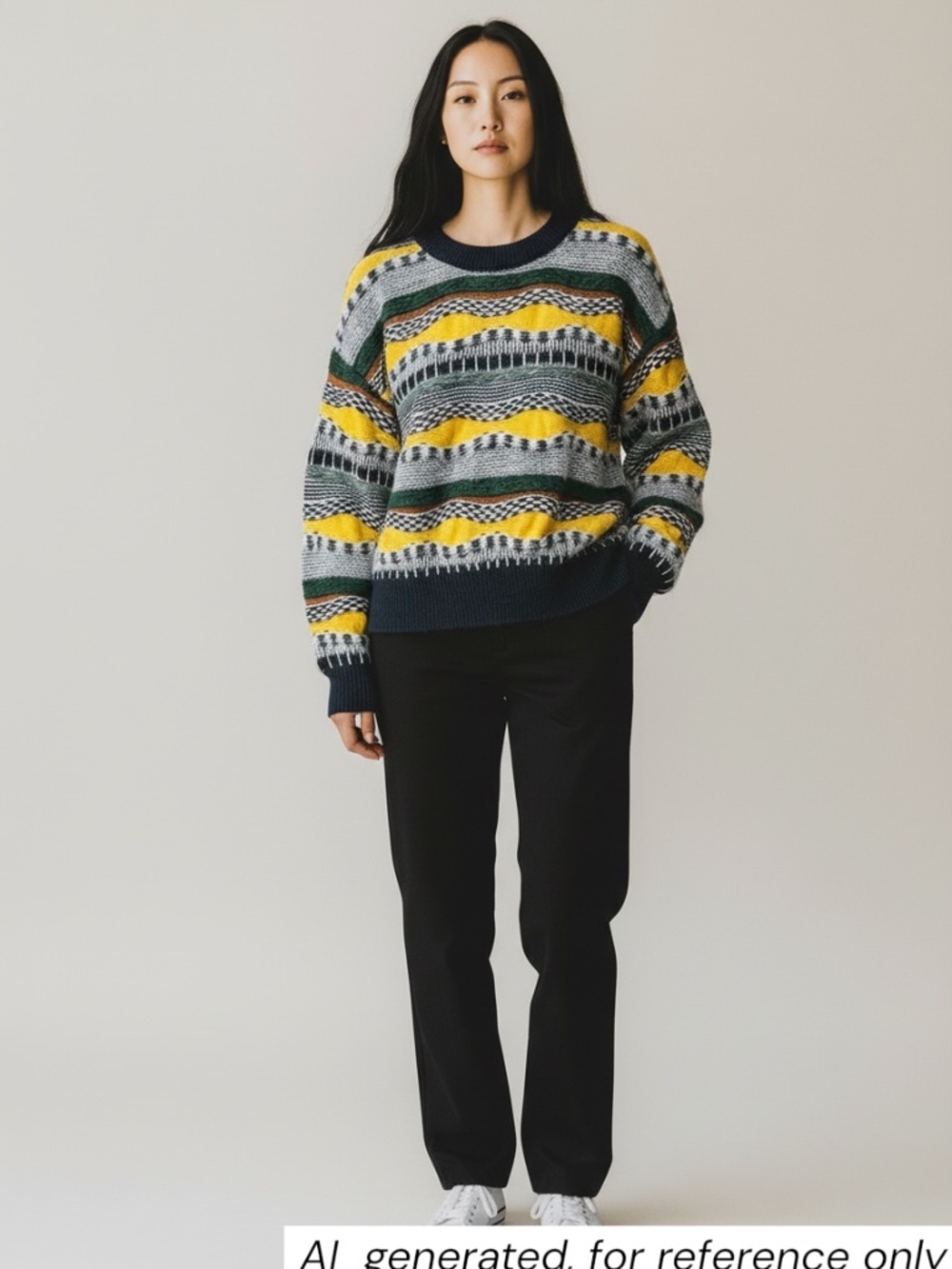 #021 - URBAN REVIVO - MULTICOLOR SWEATER // PTP - 21 / L - 21